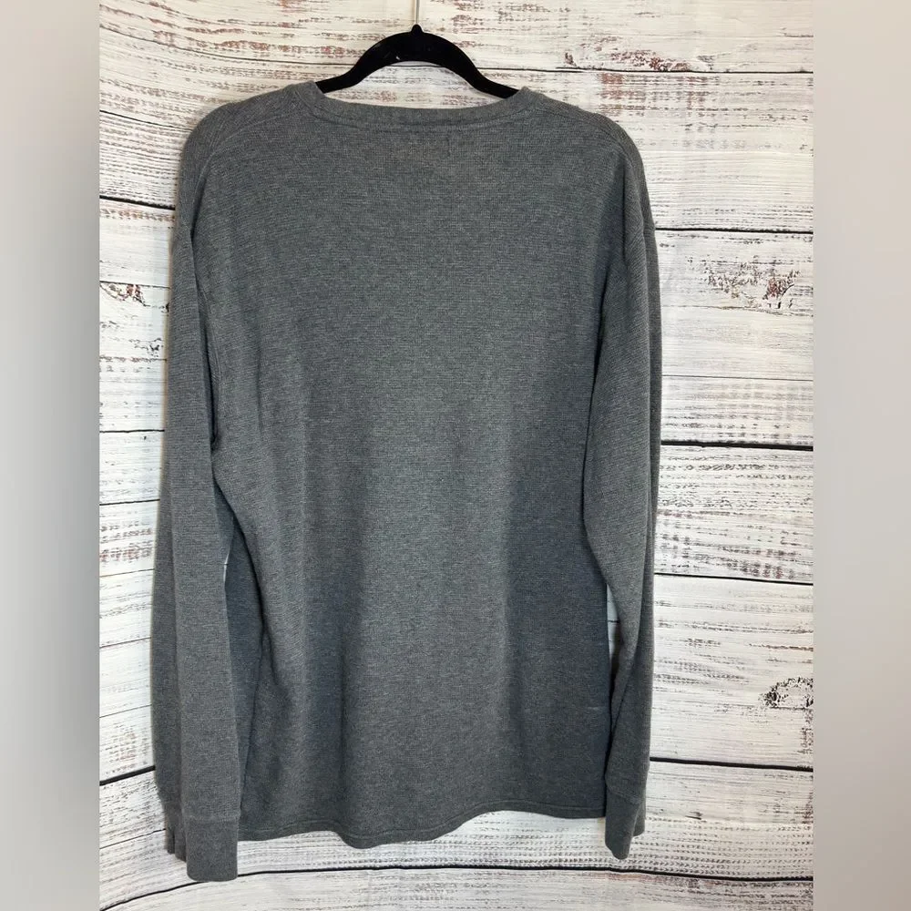 Polo Ralph Lauren Shirt Mens Size XL Waffle Crew‎ Neck Cotton Gray Pony fleece